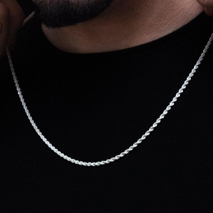 Corrente Cordão Baiano Masculino 1mm - Prata 925