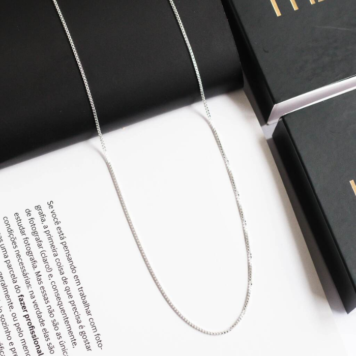 Corrente Veneziana Masculina / 1mm - Prata 925