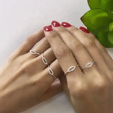 Anel Zircônias Geométrico