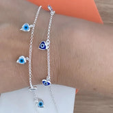 Pulseira Olho Grego Corações