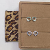 Brinco Coração Colors Cravejado