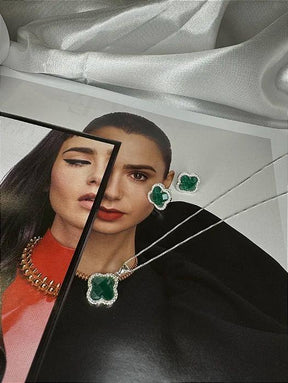 Conjunto Trevo Van Cleef (Colar + Brinco) - Prata 925