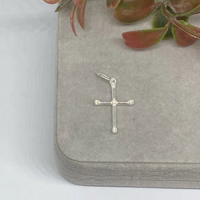 Pingente Cruz Palito Zircônias