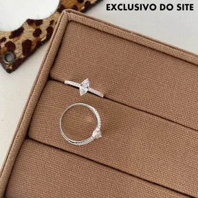 Anel Navete Zircônia no Aro