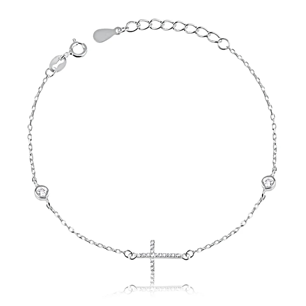 Pulseira Cruz e Ponto de Luz