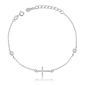 Pulseira Cruz e Ponto de Luz