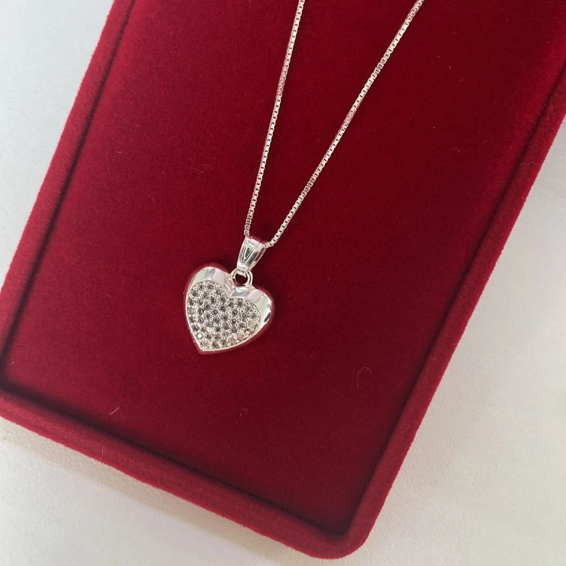 Colar Coração Cravejado