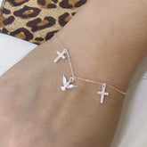 Pulseira Cruz e Espírito Santo Cravejado