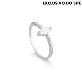 Anel Navete Zircônia no Aro