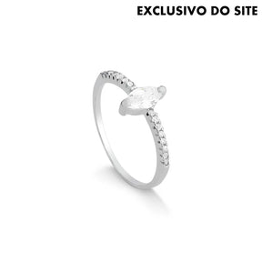 Anel Navete Zircônia no Aro